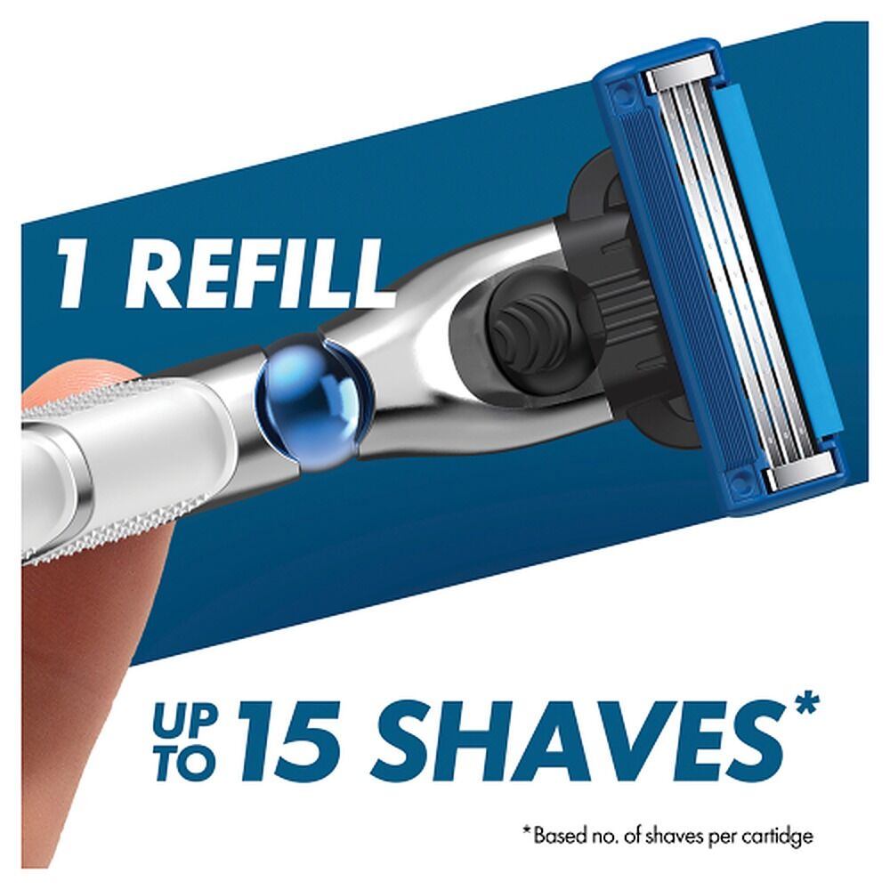 Gillette Mach3 Turbo Razor Handle + 2 Cartridges 3 Piece Set