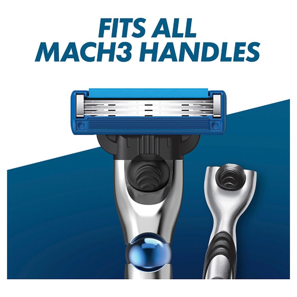 Gillette Mach3 Turbo Razor Handle + 2 Cartridges 3 Piece Set