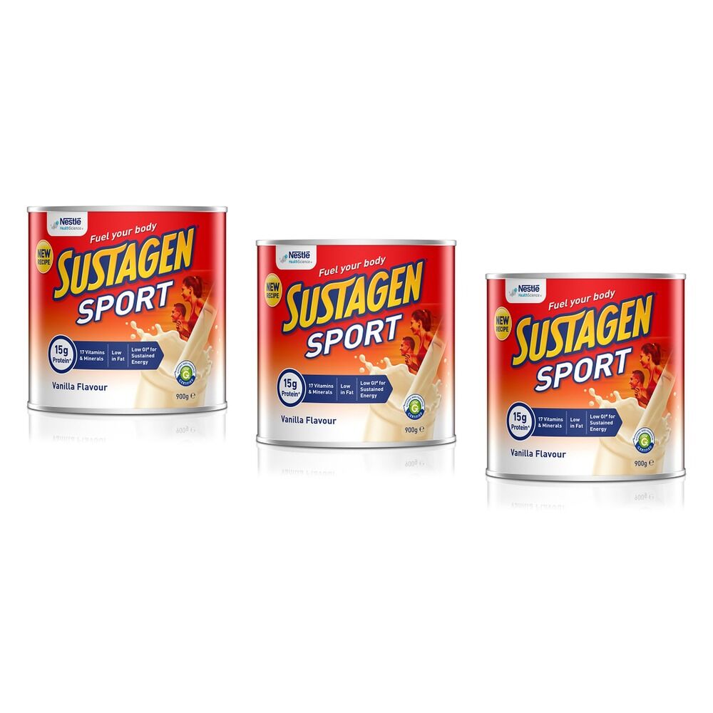 Sustagen Sport Vanilla Flavour 900g Pack of 3