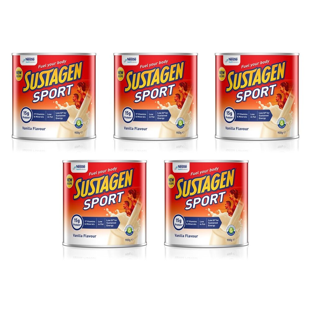 Sustagen Sport Vanilla Flavour 900g Pack of 5