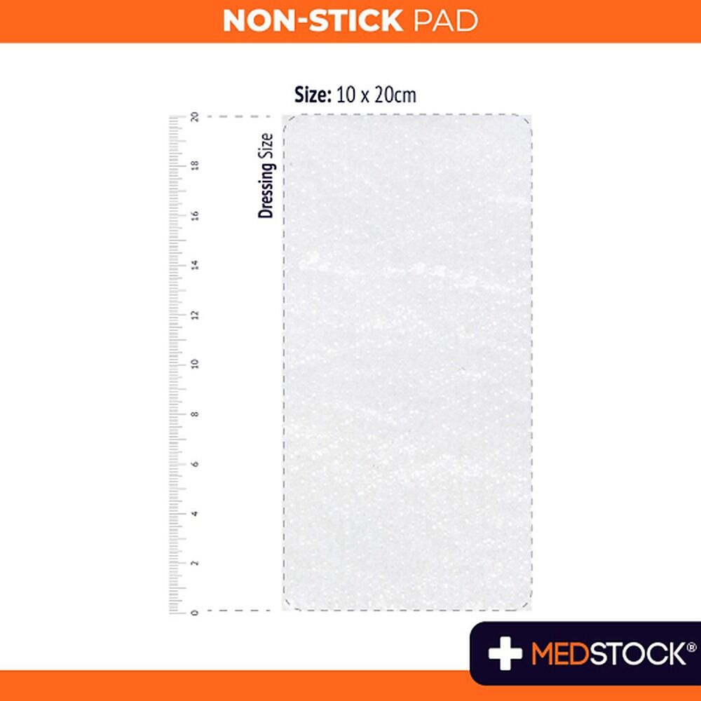 Medstock Non-Stick Pad 10cm x 20cm 50 Pack