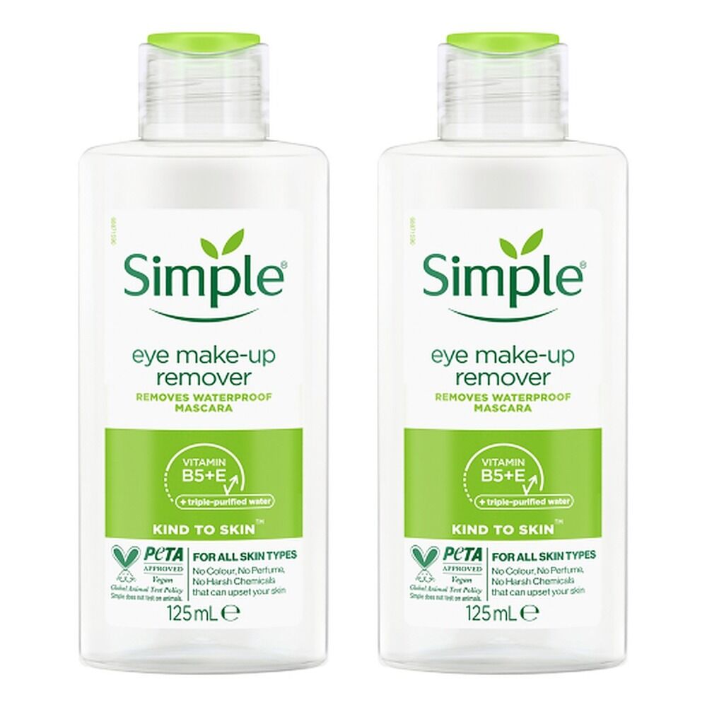 Simple Kind To Skin Eye Make-Up Remover 125mL Pack of 2