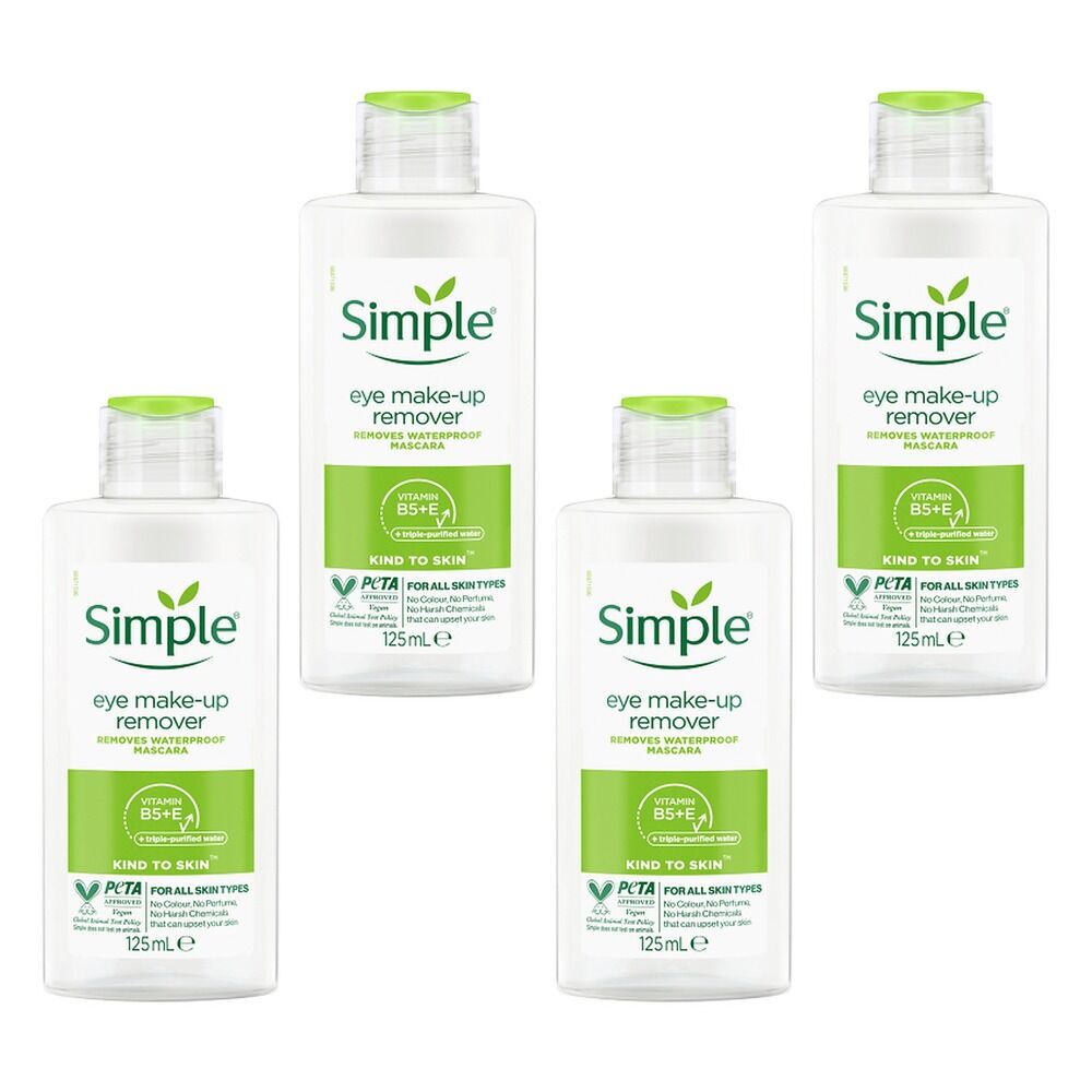 Simple Kind To Skin Eye Make-Up Remover 125mL Pack of 4