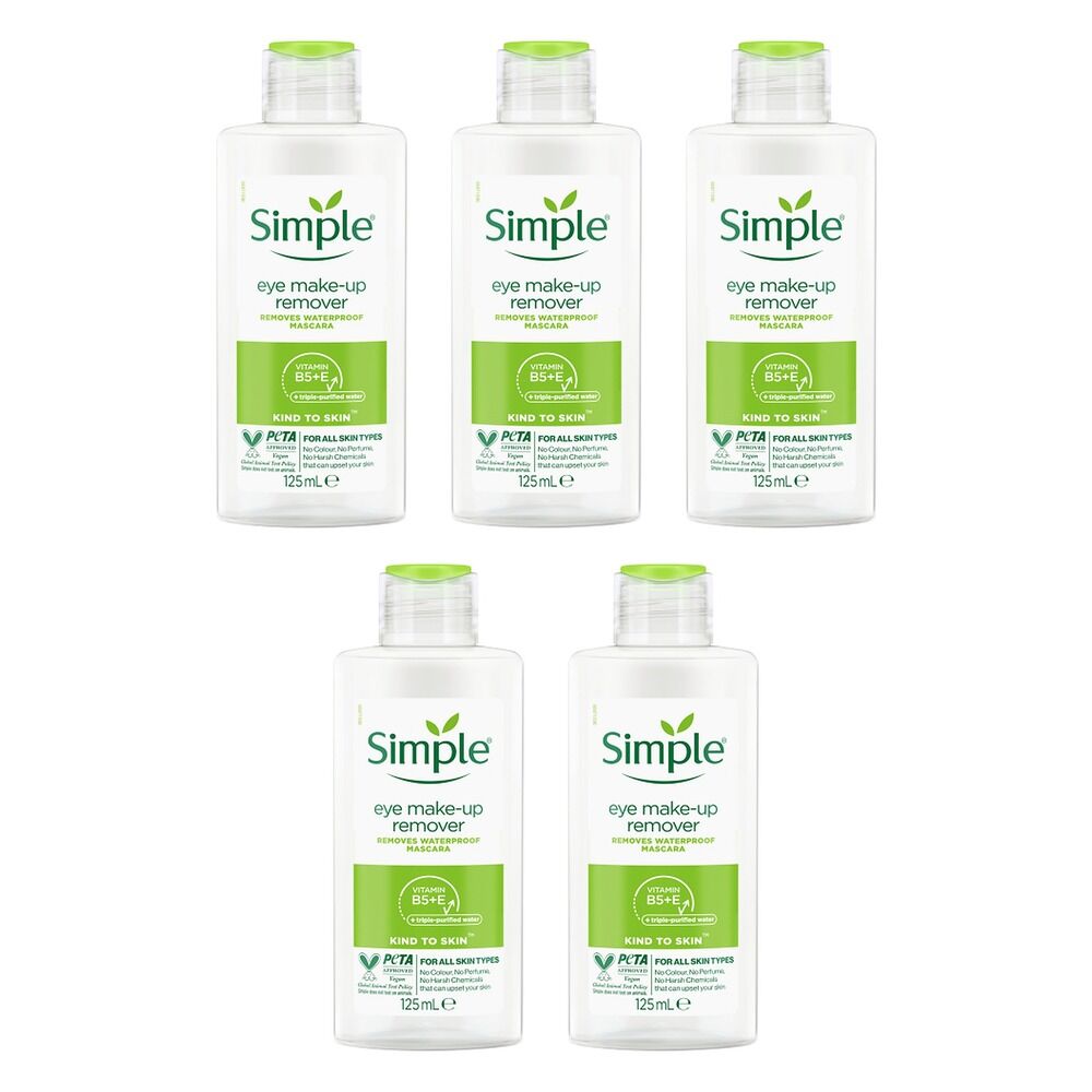 Simple Kind To Skin Eye Make-Up Remover 125mL Pack of 5