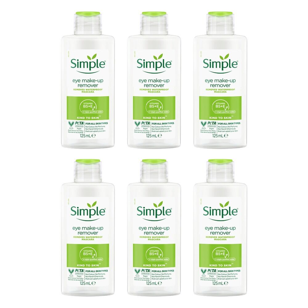 Simple Kind To Skin Eye Make-Up Remover 125mL Pack of 6
