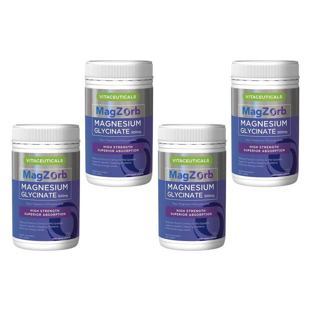 Magzorb Magnesium Glycinate 100 Capsules Pack of 4