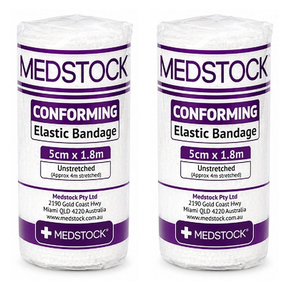 Medstock Conforming Elastic Bandage 5cm x 1.8m 1 Roll x 24 Bundle of 2