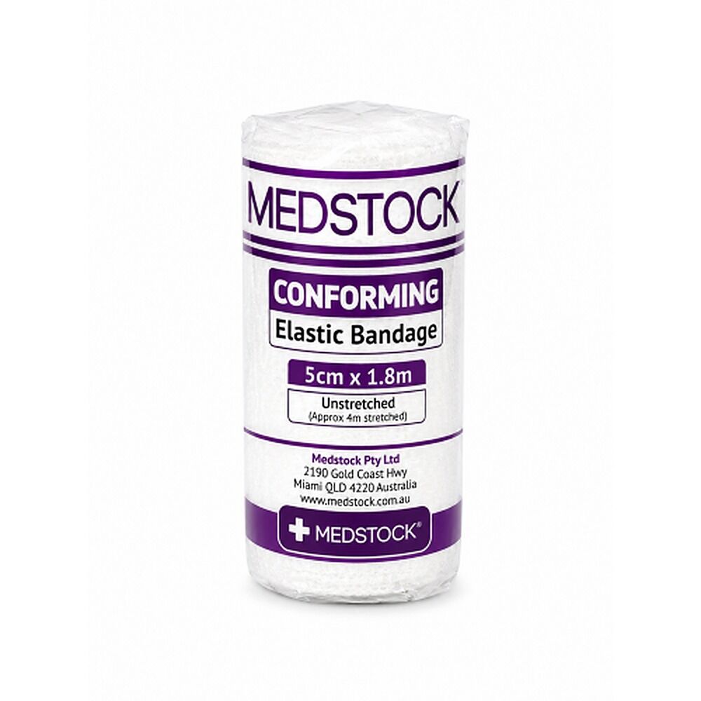 Medstock Conforming Elastic Bandage 5cm x 1.8m 1 Roll x 24