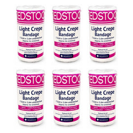 Medstock Light Crepe Band with Clip 7.5cm x 1.6m 1 Roll Pack of 6
