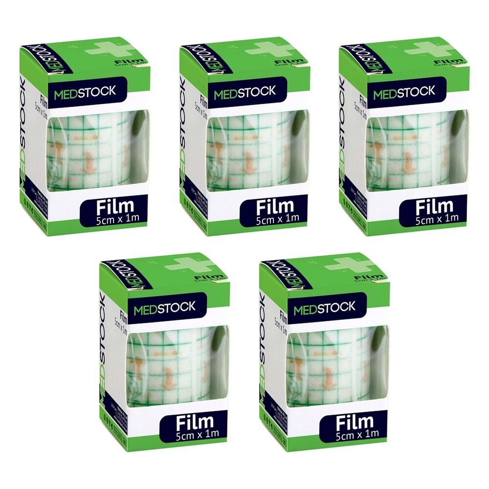 Medstock Film Dressing Roll 5cm x 1m 1 Roll Pack of 5