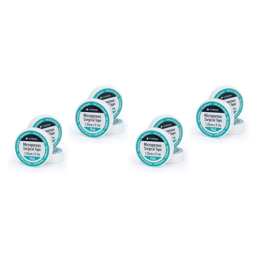 Medstock Microporous Tape 1.25cm x 1.9m 1 Roll x 24 Bundle of 4