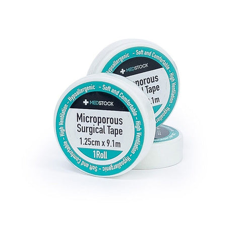 Medstock Microporous Tape 1.25cm x 1.9m 1 Roll x 24