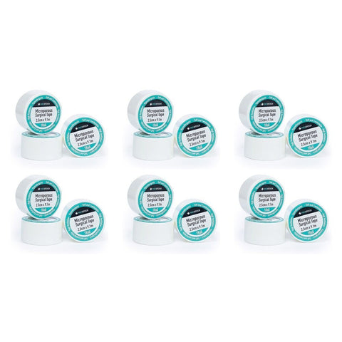 Medstock Microporous Tape 2.5cm x 9.1m 1 Roll x 12 Bundle of 6