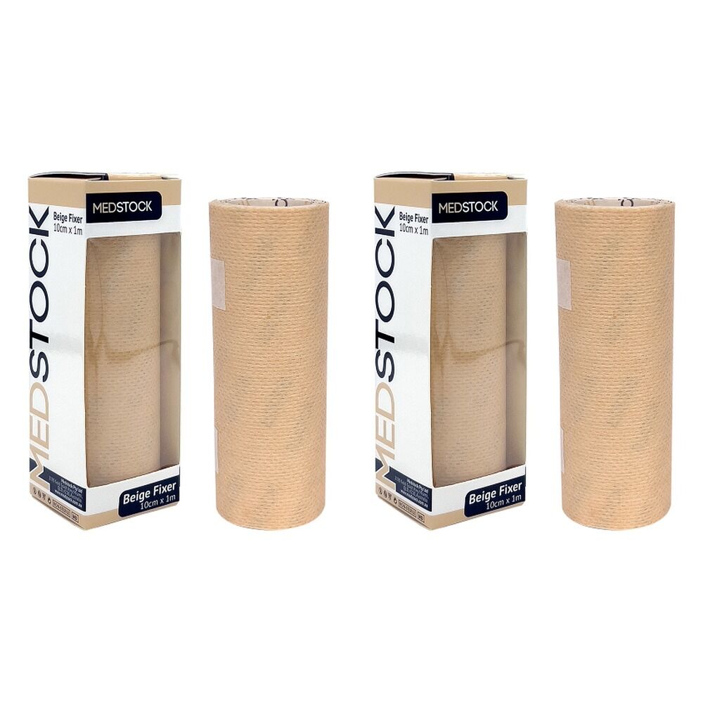 Medstock Beige Fabric Fixer Roll 10cm x 1m 1 Roll Pack of 2