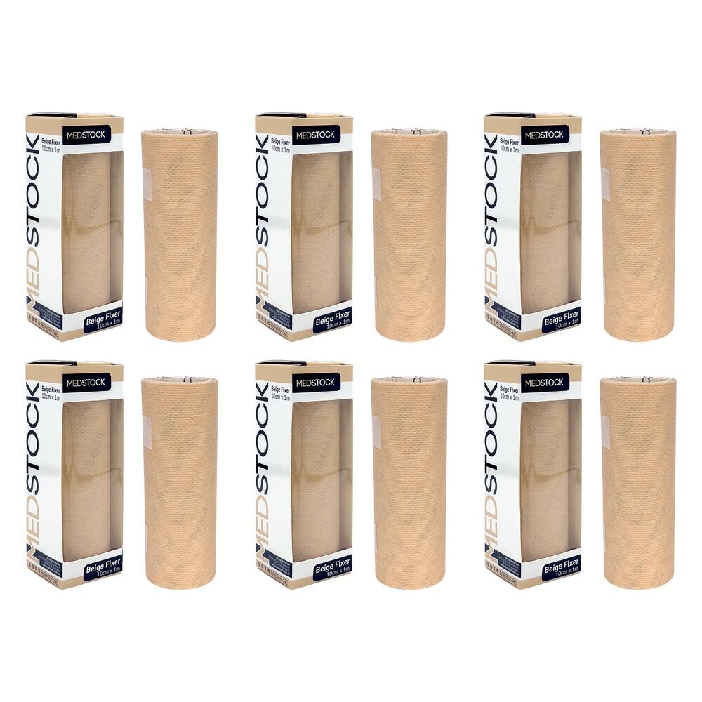 Medstock Beige Fabric Fixer Roll 10cm x 1m 1 Roll Pack of 6