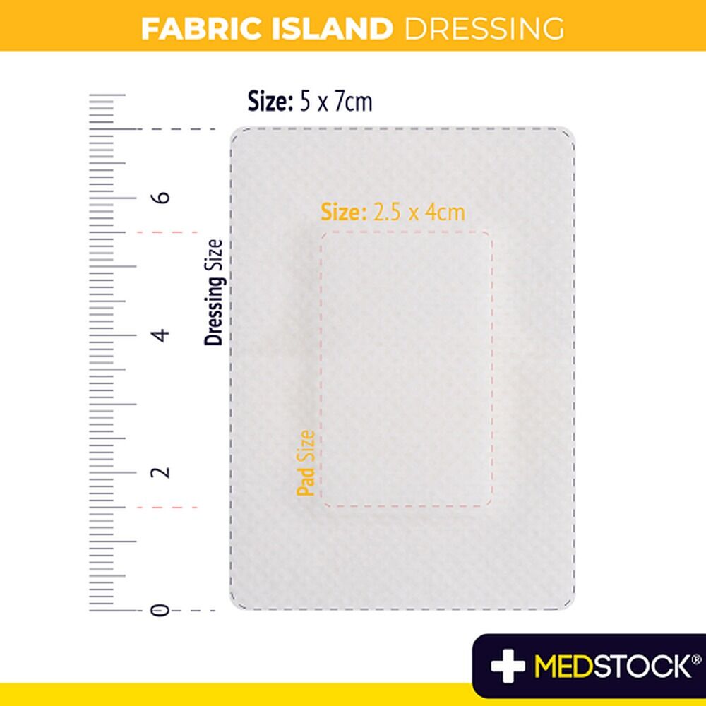 Medstock Fabric Island Dressing 5cm x 7cm 100 Pack