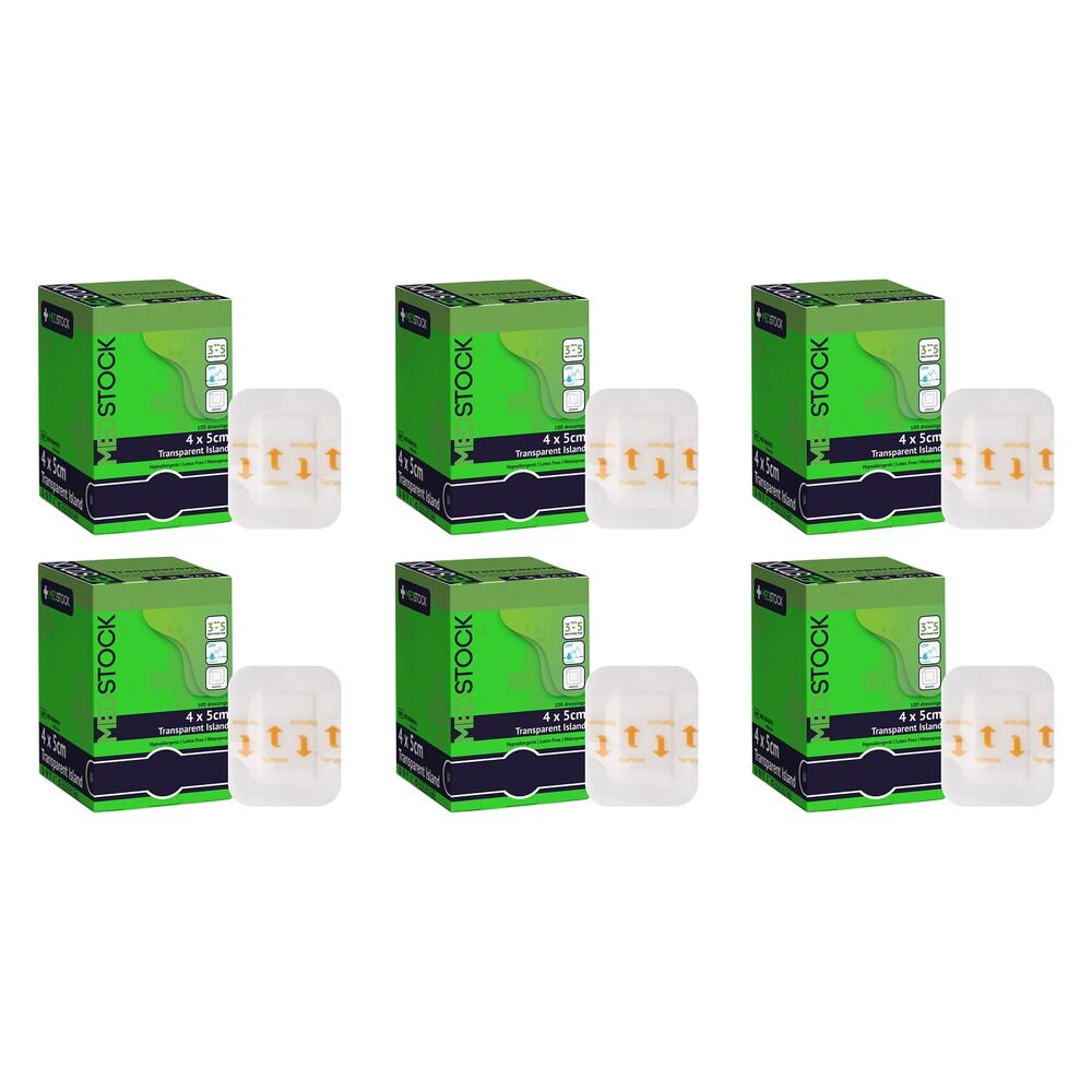 Medstock Transparent Island Dressing 4cm x 5cm 100 Pack Bundle of 6