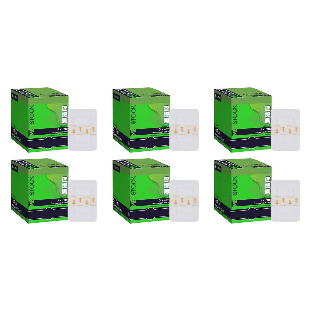 Medstock Transparent Island Dressing 5cm x 7cm 100 Pack Bundle of 6