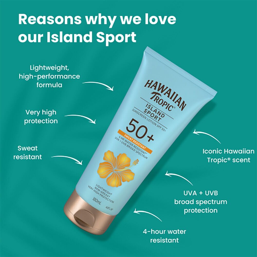 Hawaiian Tropic Island Sport Sunscreen Lotion SPF50+ 180mL