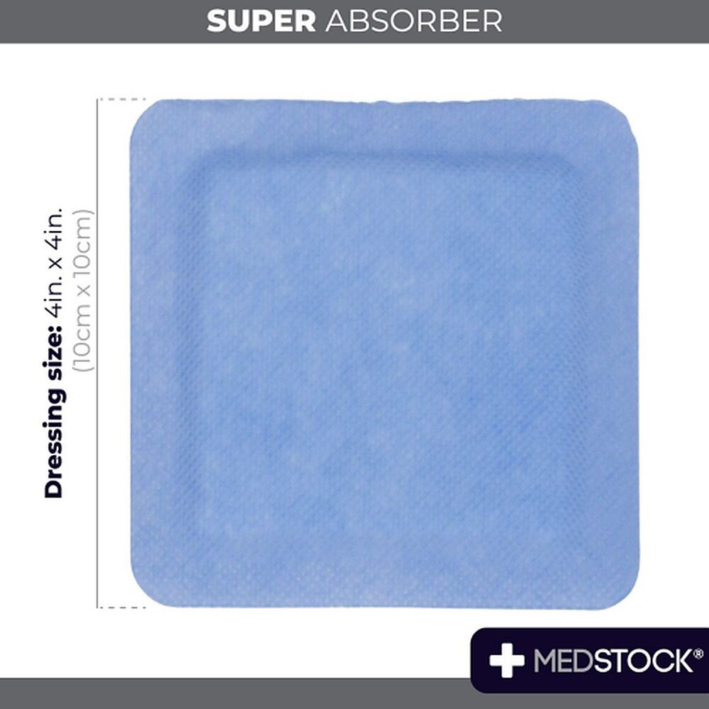 Medstock Super Absorbent Dressing 10cm x 10cm 10 Pack