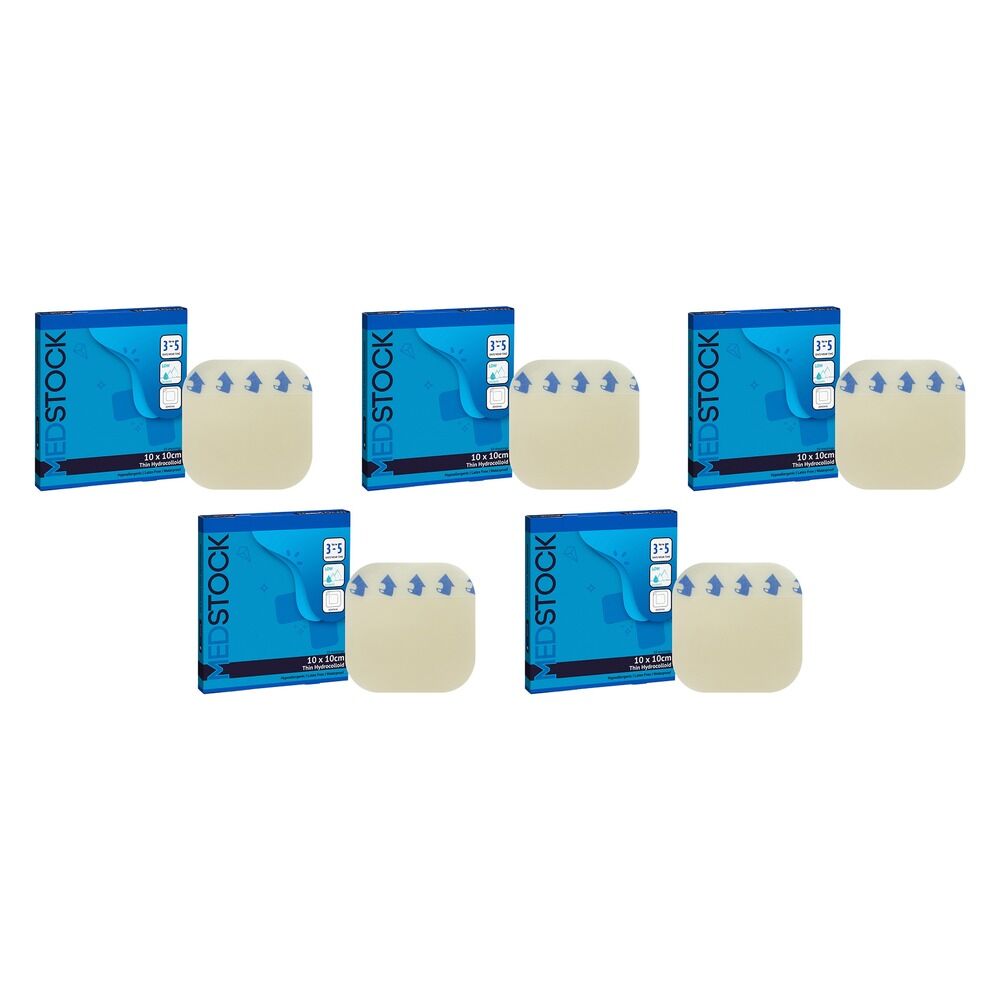 Medstock Hydrocolloid Dressing 10cm x 10cm 10 Pack Bundle of 5