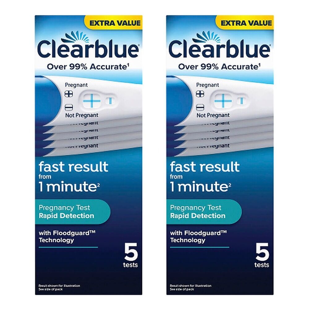 Clearblue Rapid Detection Pregnancy Test 5 Pack Bundle of 2