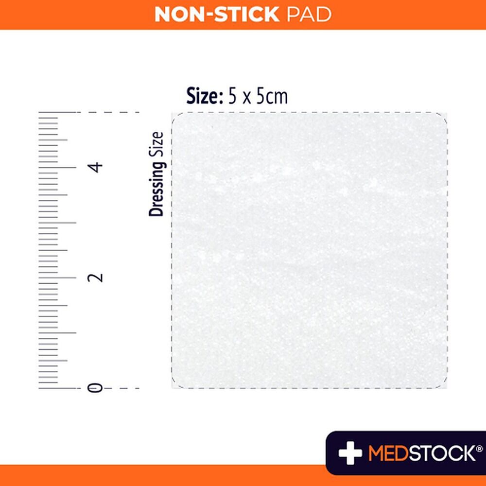 Medstock Non-Stick Pad 5cm x 5cm 50 Pack