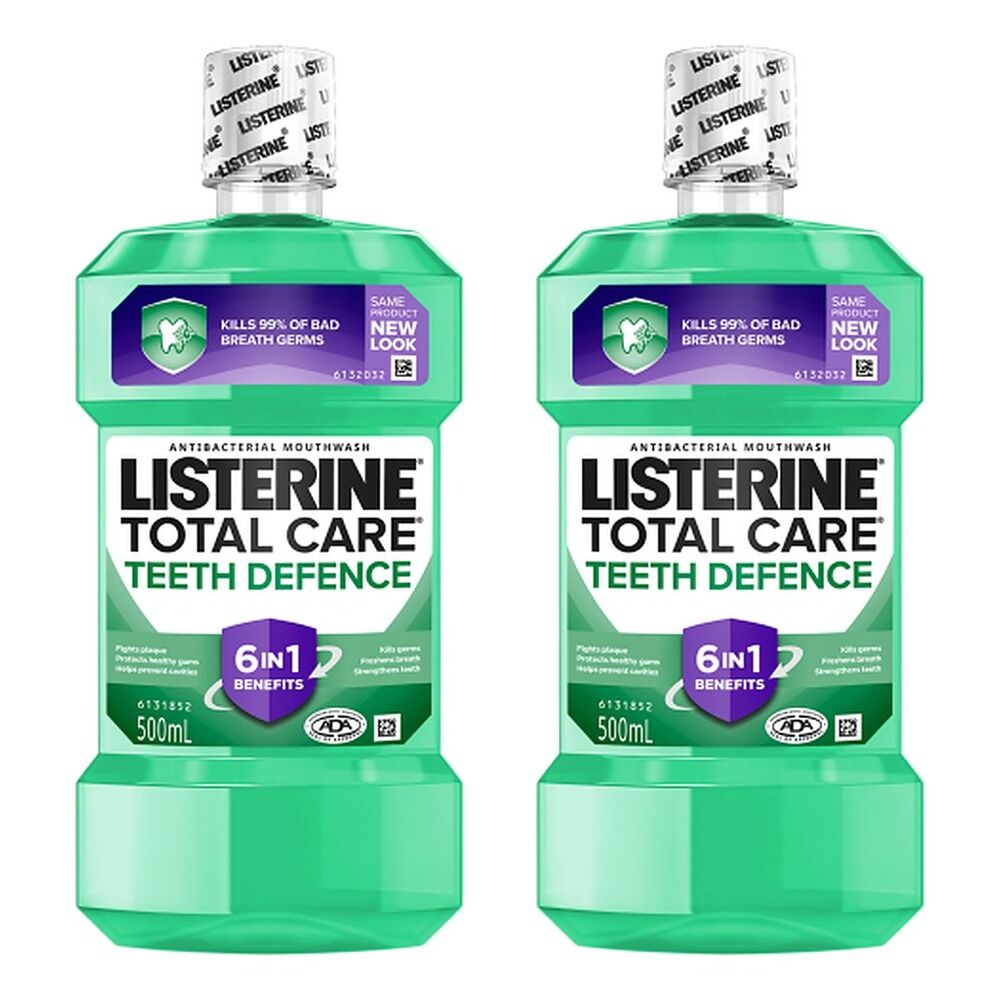 Listerine Total Care Teeth Defence Mouthwash 500mL Pack of 2