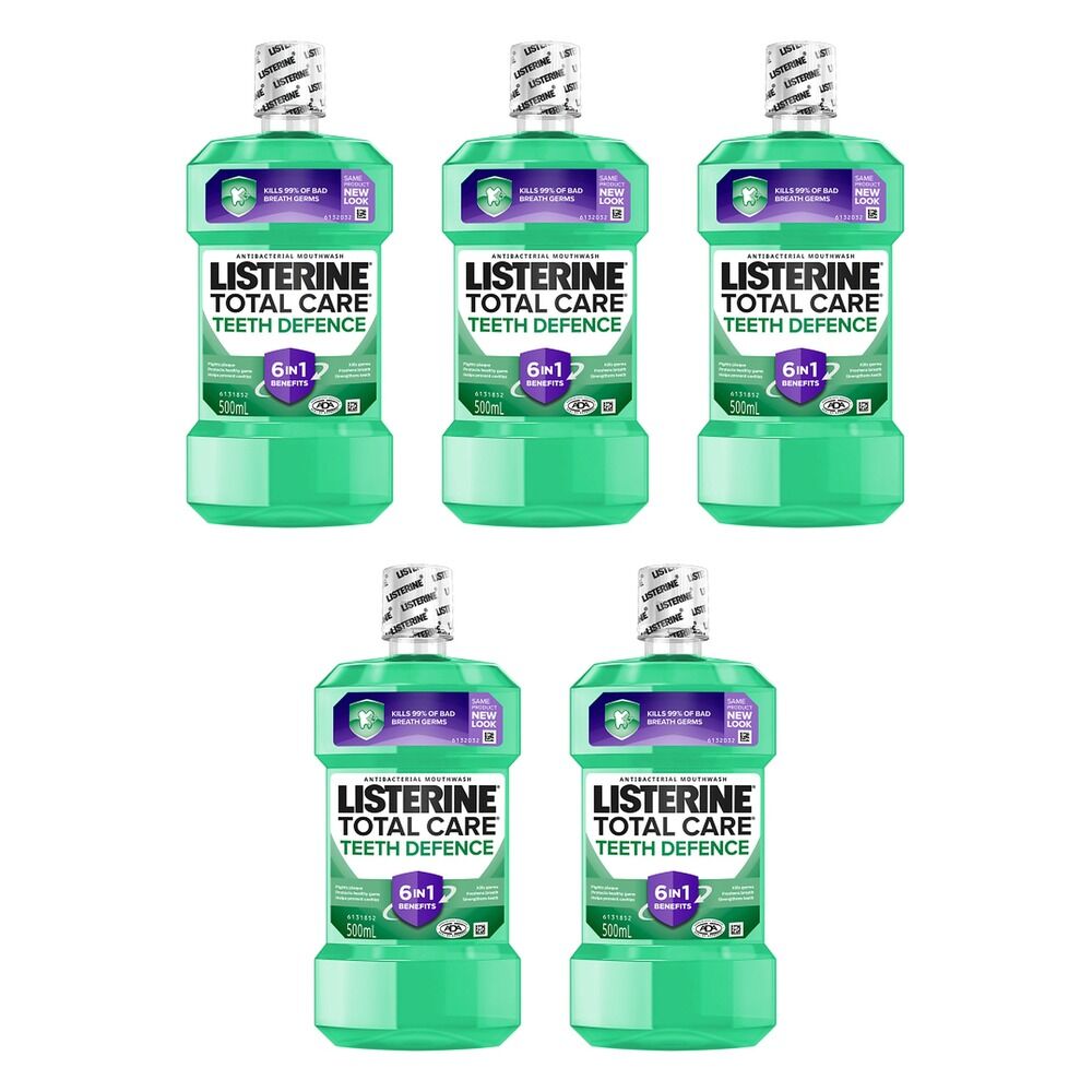 Listerine Total Care Teeth Defence Mouthwash 500mL Pack of 5