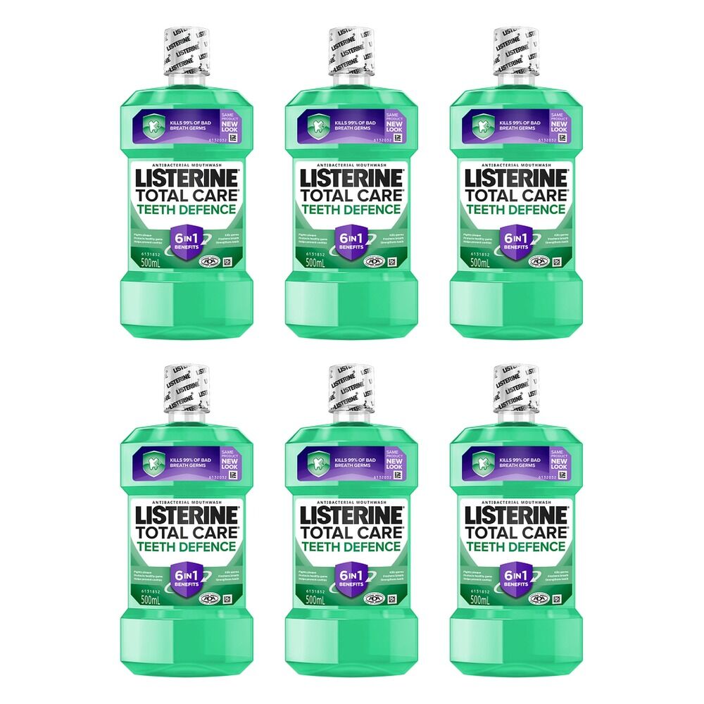 Listerine Total Care Teeth Defence Mouthwash 500mL Pack of 6