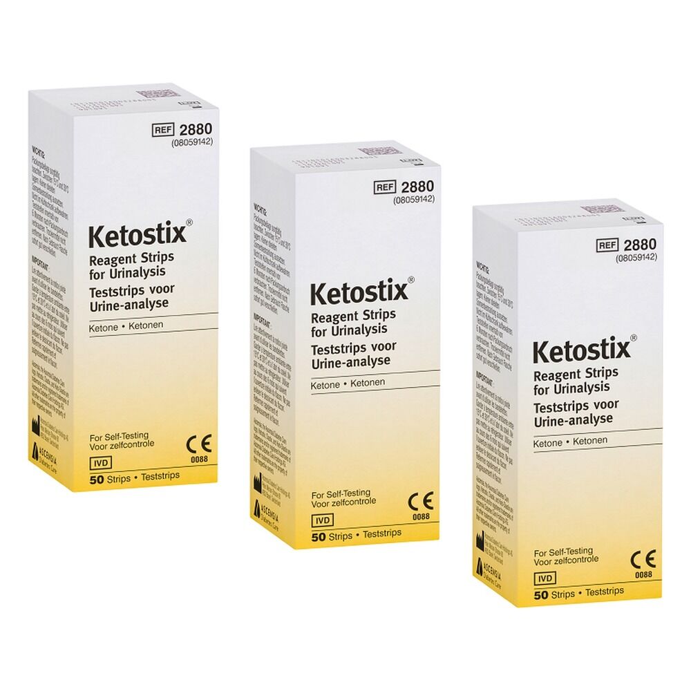 Ketostix Ketone Reagent Strips 50 Pack Bundle of 3