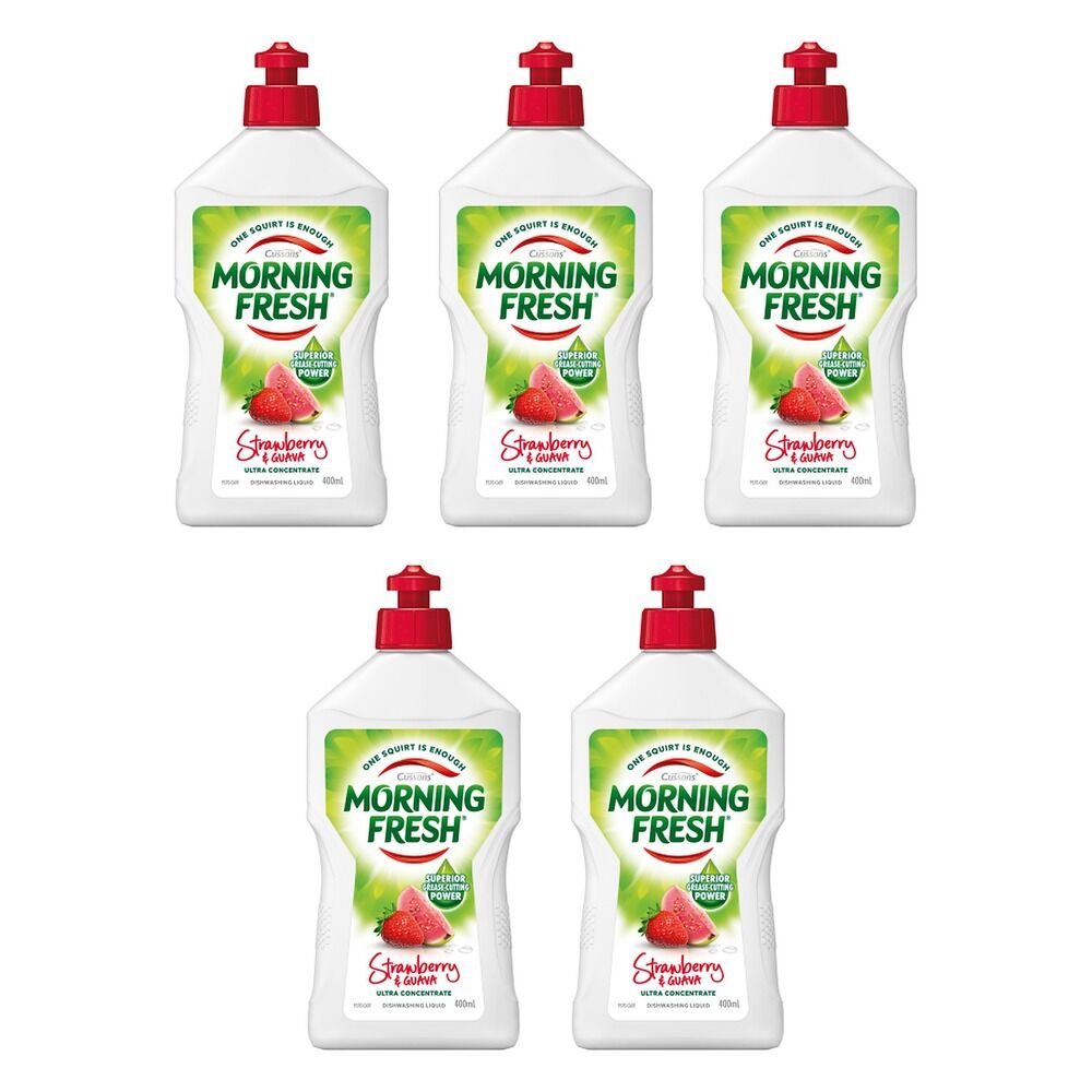 Morning Fresh Strawberry & Guava Dishwashing Liquid 400mL x 12 Bundle of 5