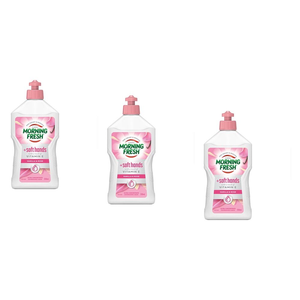 Morning Fresh Soft Hands Vanilla & Rose Dishwashing Liquid 350mL x Bundle of 3