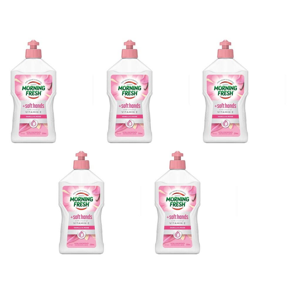 Morning Fresh Soft Hands Vanilla & Rose Dishwashing Liquid 350mL x Bundle of 5