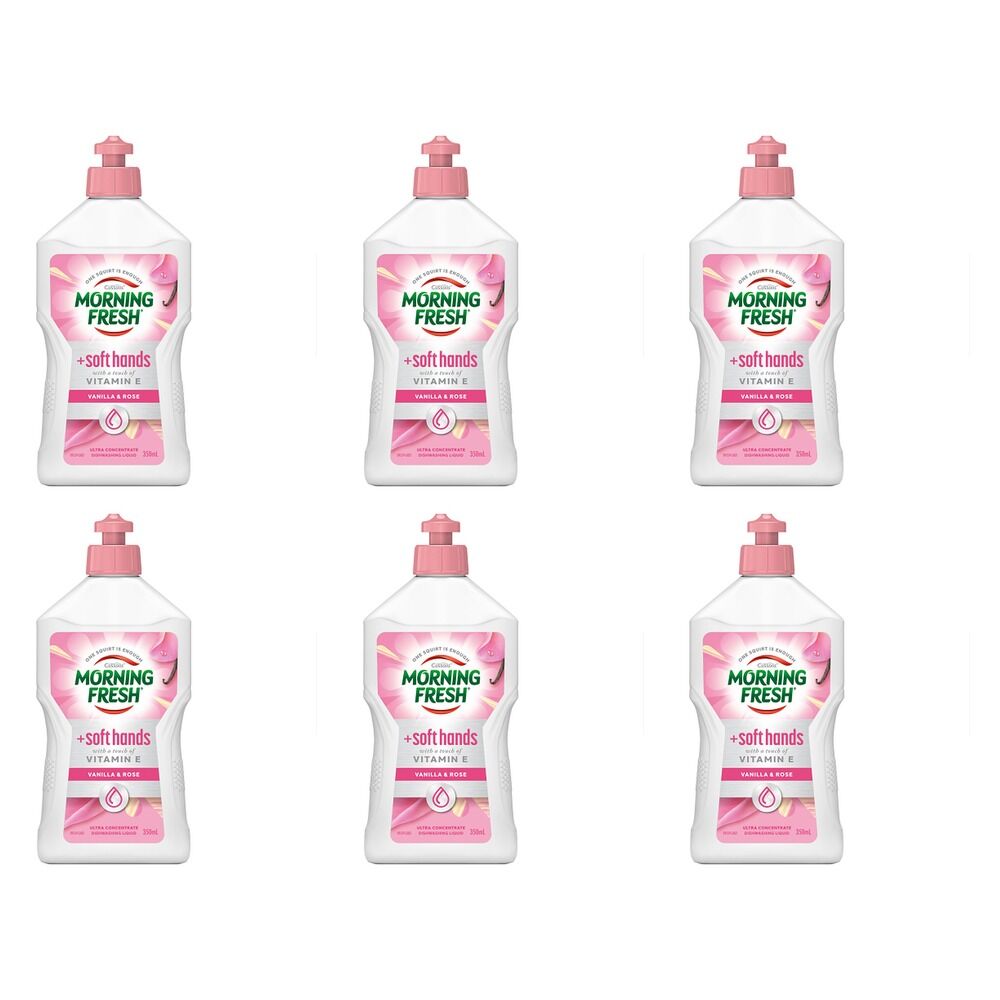 Morning Fresh Soft Hands Vanilla & Rose Dishwashing Liquid 350mL x Bundle of 6