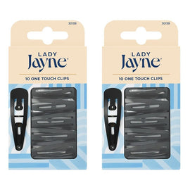Lady Jayne Black One Touch Clips 10 Pack x 3 Bundle of 2
