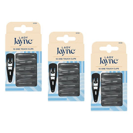 Lady Jayne Black One Touch Clips 10 Pack x 3 Bundle of 3