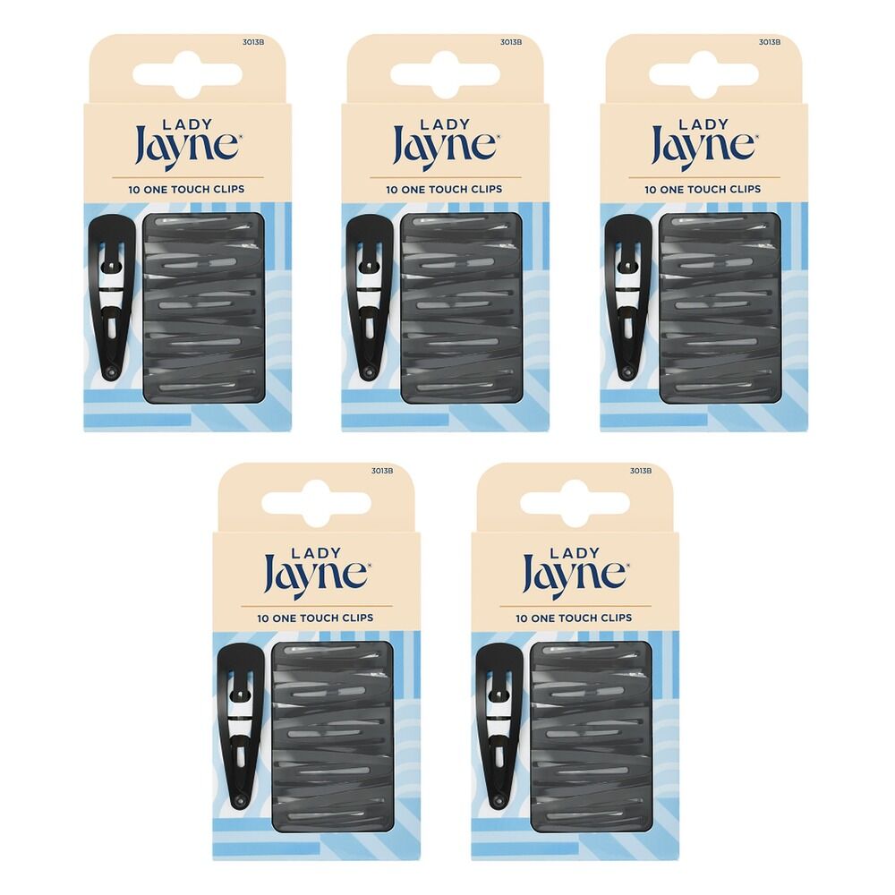 Lady Jayne Black One Touch Clips 10 Pack x 3 Bundle of 5