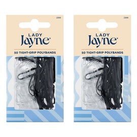 Lady Jayne Black Snagless Elastics 50 Pack x 3 Bundle of 2