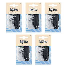 Lady Jayne Black Snagless Elastics 50 Pack x 3 Bundle of 5