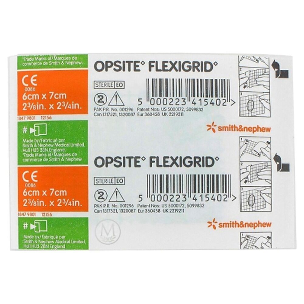 Opsite Flexigrid Waterproof Film Dressing 6cm x 7cm 100 Pack