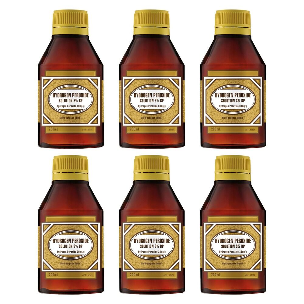 Sanofi Hydrogen Peroxide Solution 3% BP 200mL Pack of 6