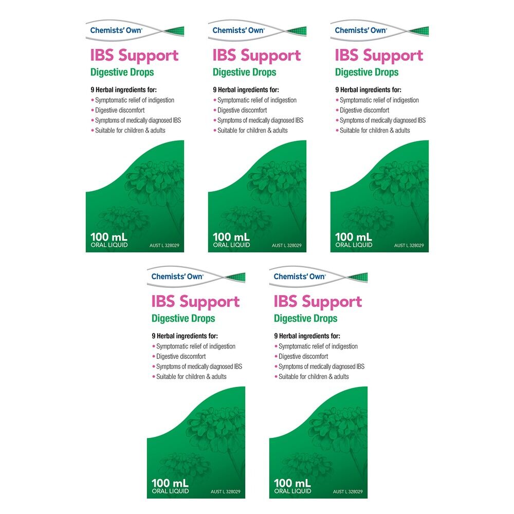 Chemists' Own IBS Support Digestive Drops 100mL Pack of 5