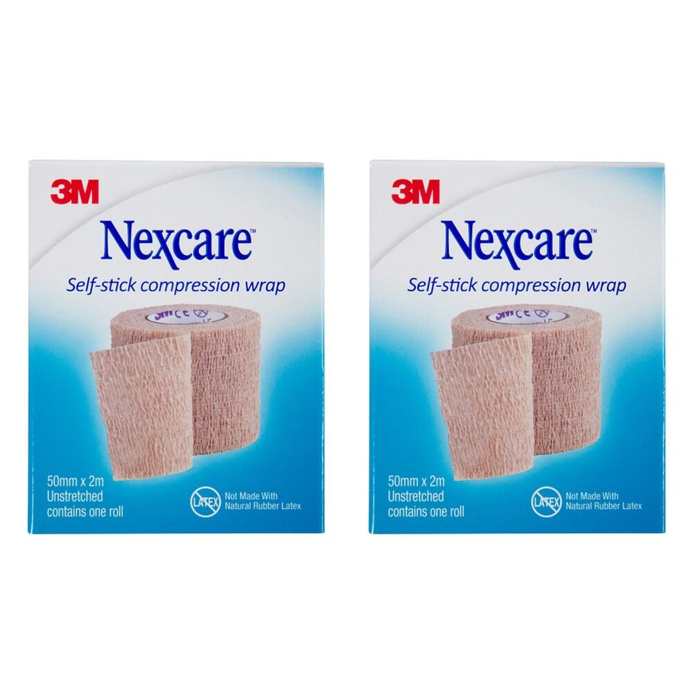Nexcare Self Stick Compression Wrap 50mm Unstretched 2 Metres Pack of 2