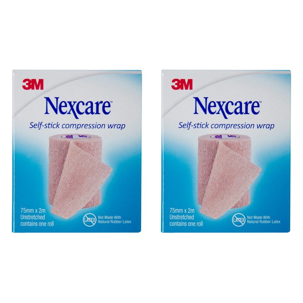 Nexcare Self Stick Compression Wrap 75mm Unstretched 2 Metres Pack of 2