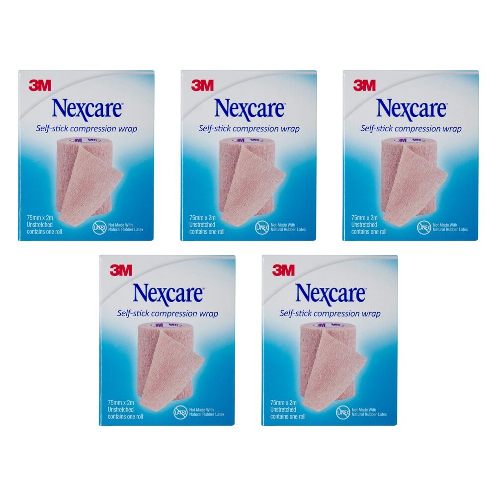 Nexcare Self Stick Compression Wrap 75mm Unstretched 2 Metres Pack of 5