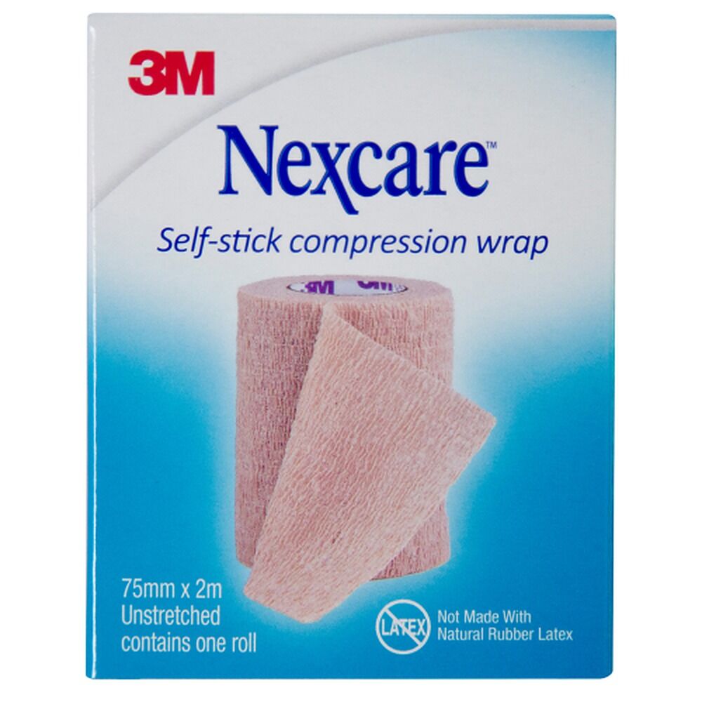 Nexcare Self Stick Compression Wrap 75mm Unstretched 2 Metres