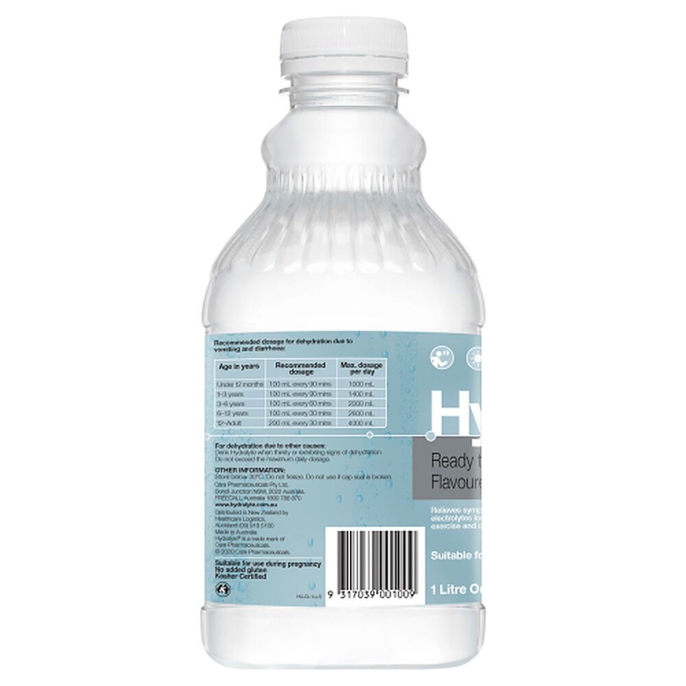 Hydralyte Colour Free Lemonade Flavoured Electrolyte Solution 1 L