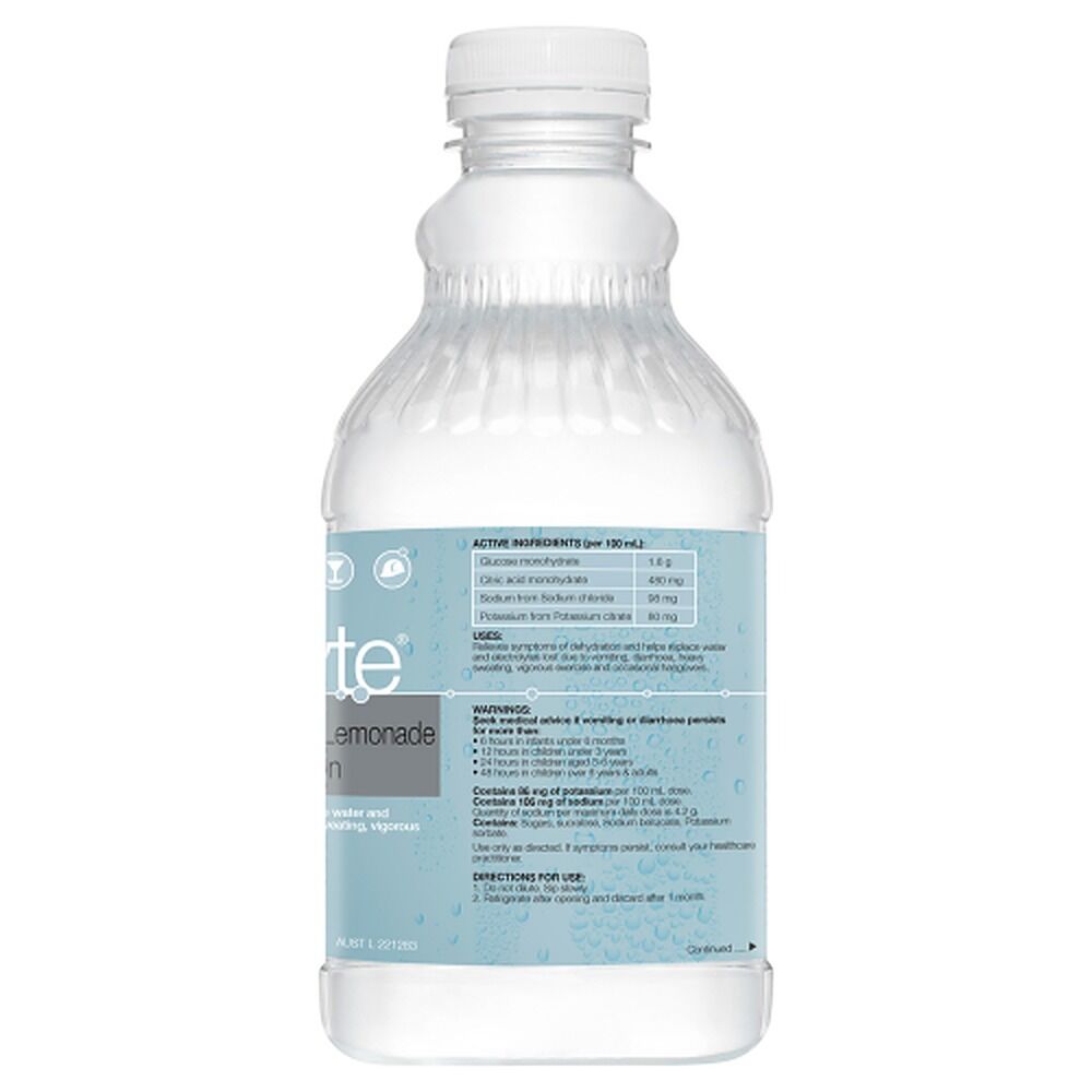 Hydralyte Colour Free Lemonade Flavoured Electrolyte Solution 1 L