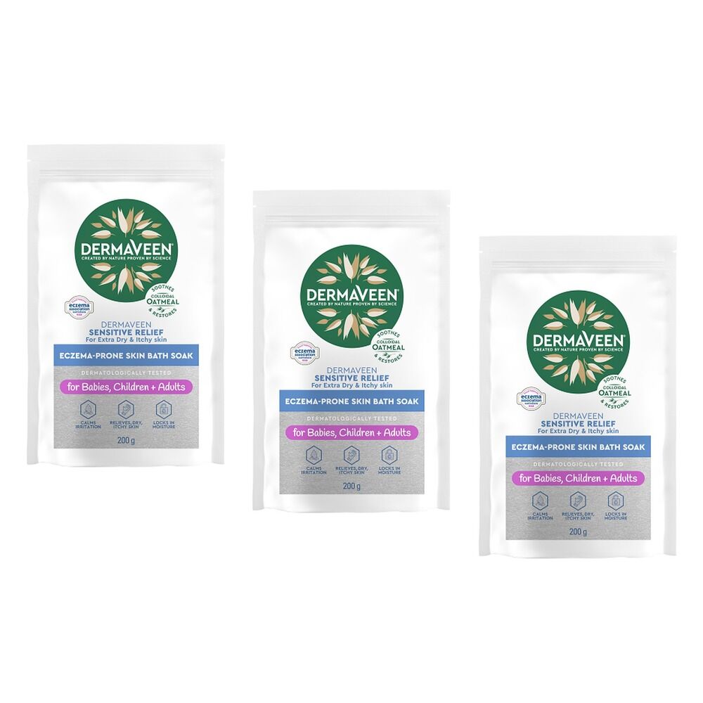 DermaVeen Sensitive Relief Calmexa Bath Soak 200g Pack of 3